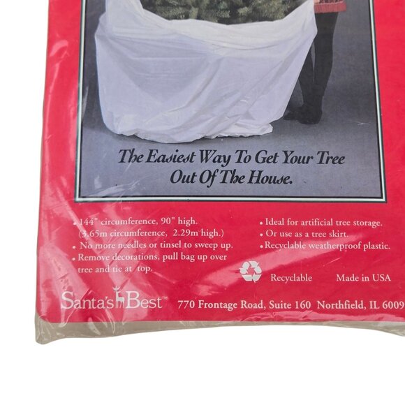 Santas Best Tree Removal Bag 90 Inch Christmas Tree Skirt NOS Holiday Collectibl - Picture 7 of 10
